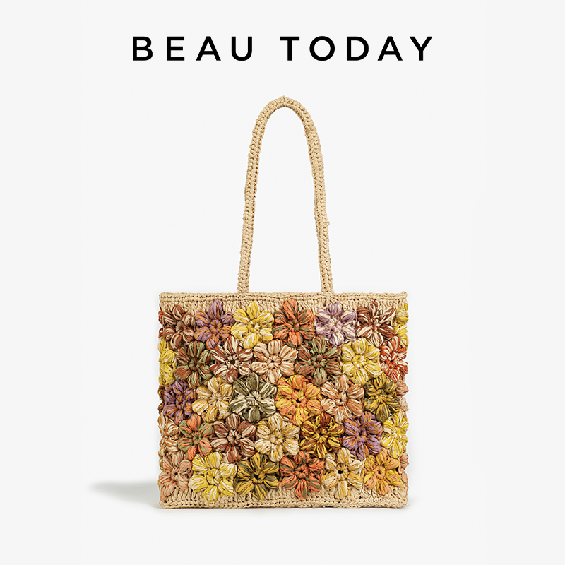 Women'S Raffia Bags - BEAUTODAY 토트 백 여성 라피아 혼합