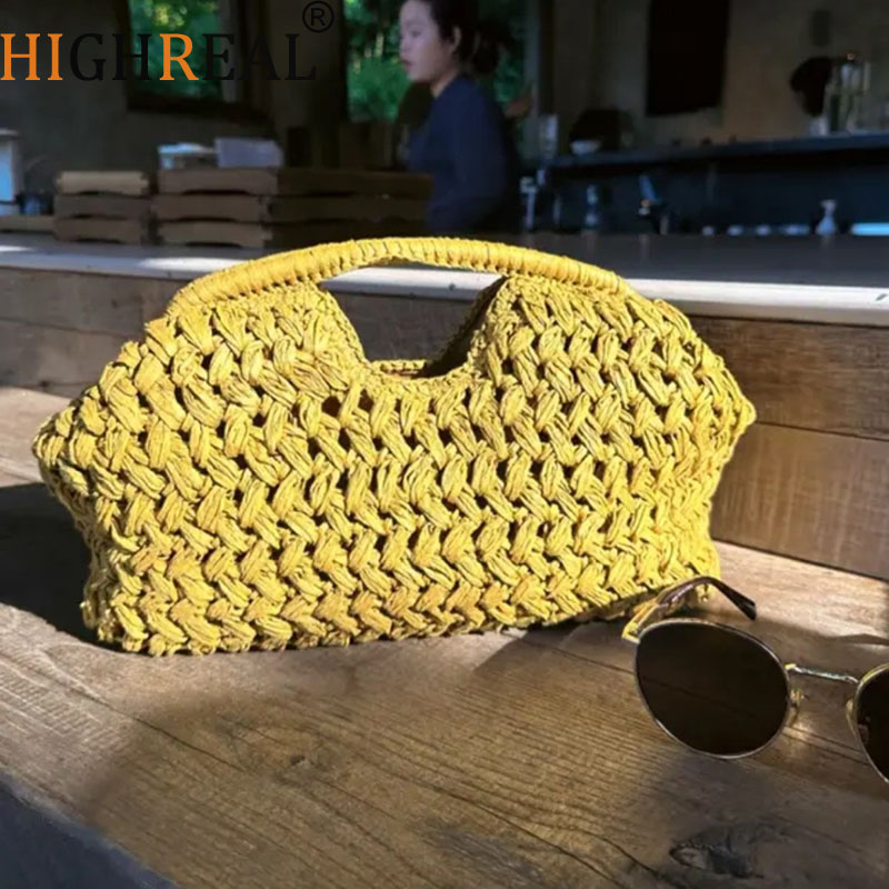 우아한 숙녀 체인 짠 핸드백 밀짚 숄더 백 세련된 라피 - Women'S Raffia Bags 리뷰 및 가격
