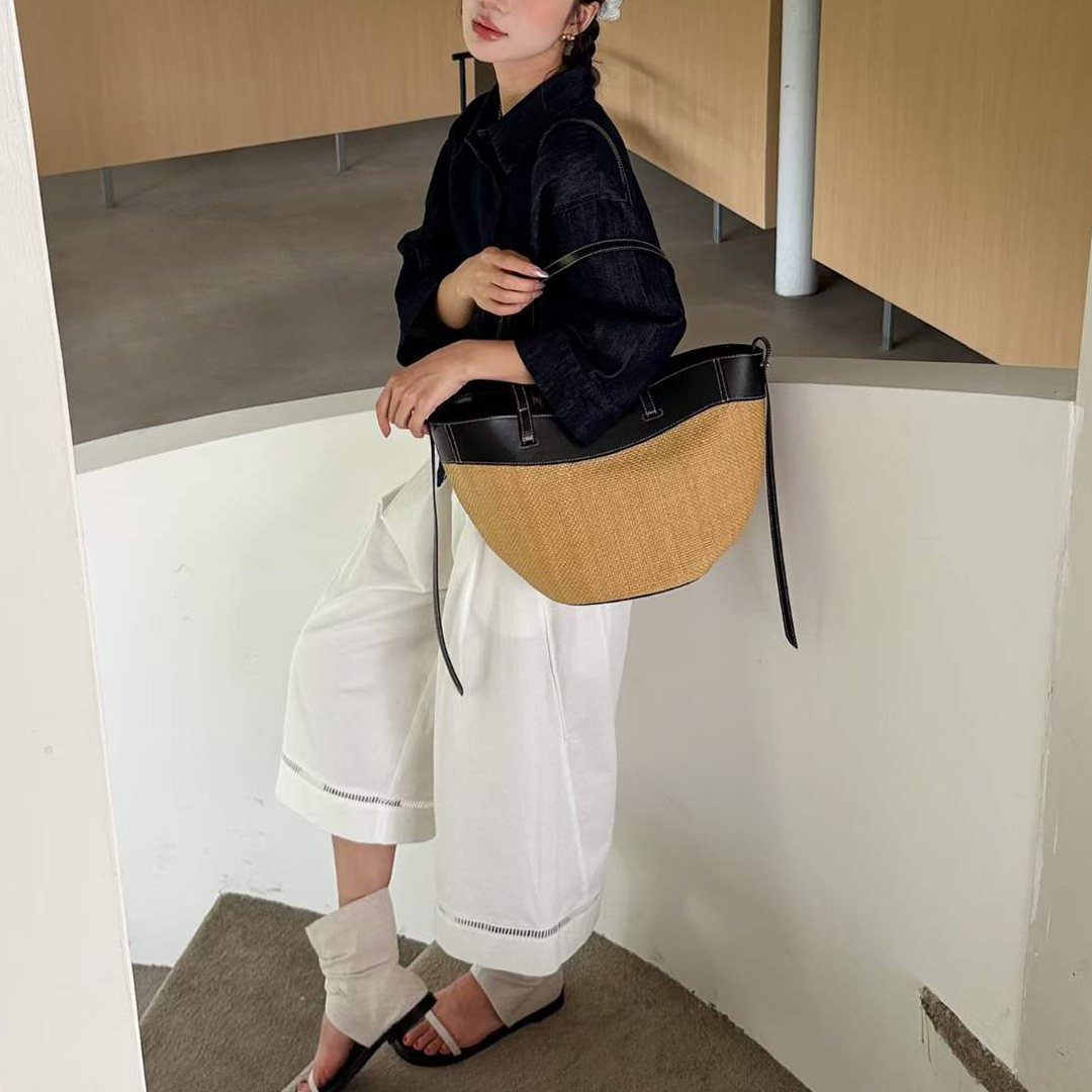 Mendy 정품 가죽 천연 라피아 토트 백 여성 미니멀 - Women'S Raffia Bags 리뷰 및 가격