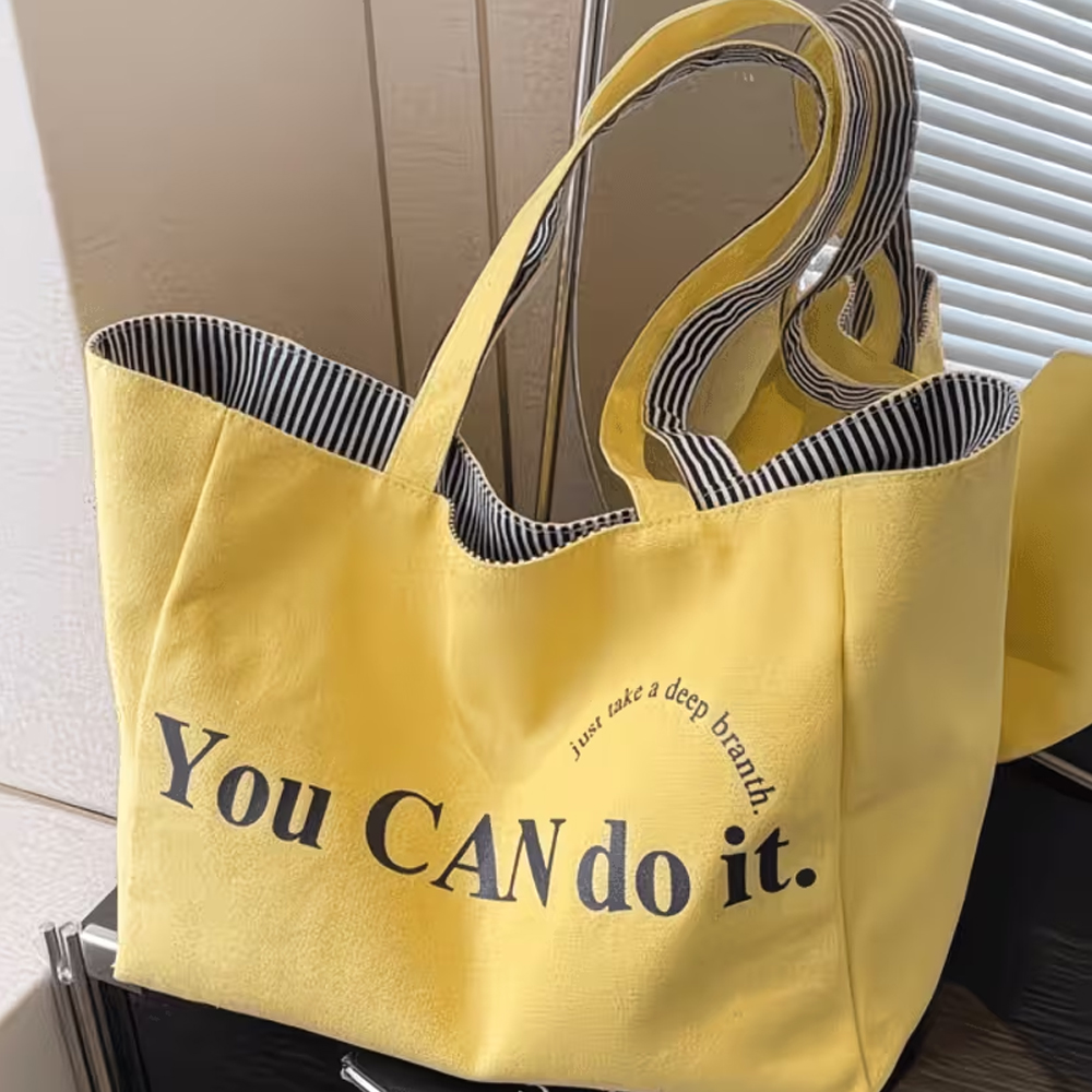 세련된 스트라이프 프린트 레터링 양면 쇼핑백, 엄마 숄 - Women Bags On Sale 리뷰 및 가격