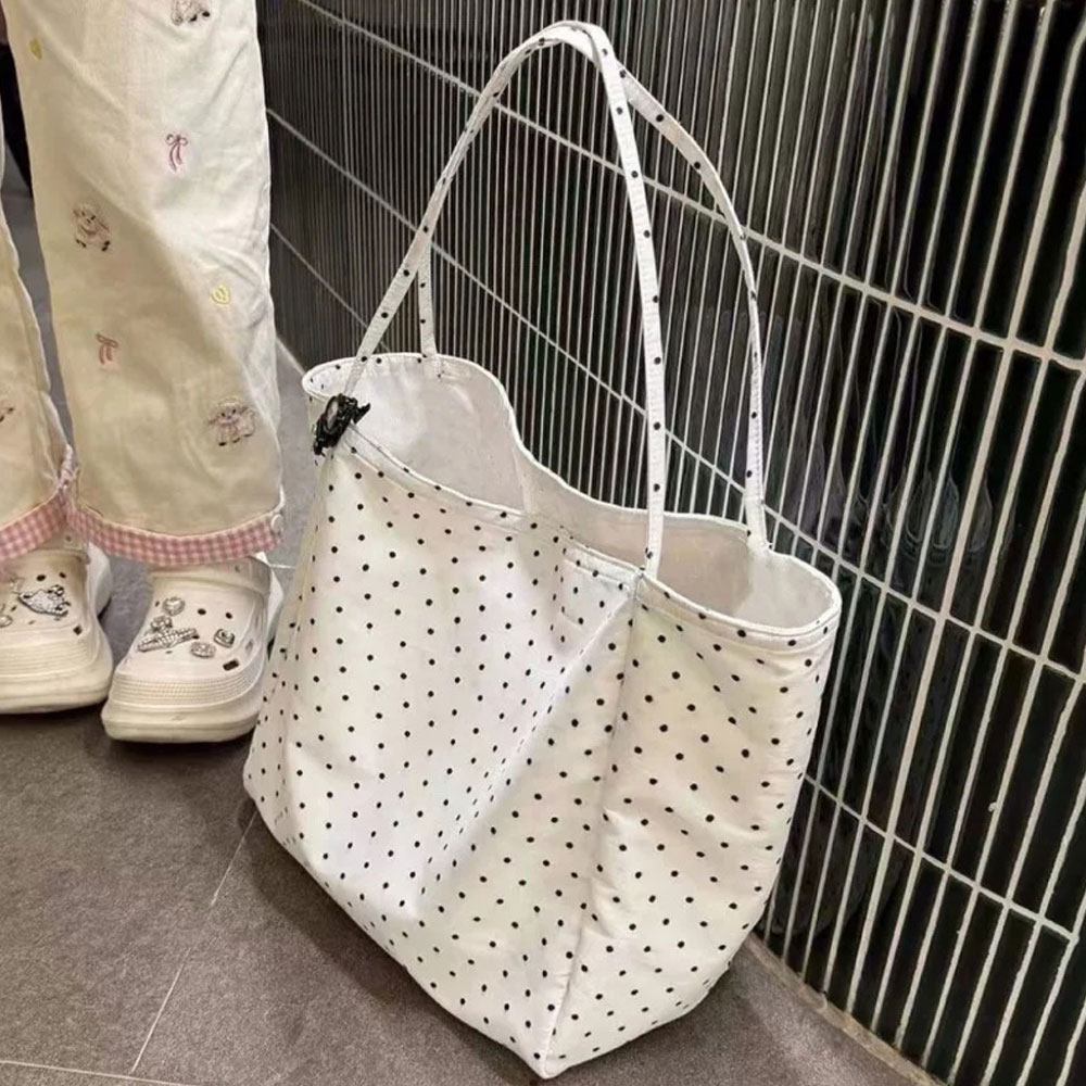대용량 신상 물방울무늬 캔버스백, 한국 스타일 여학생용 - Women Bags On Sale 리뷰 및 가격